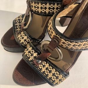 Marni Wooden Black and White Platforms
